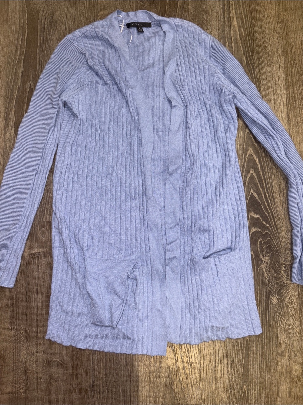 Cyrus Lavender Ribbed Open-Front Cardigan